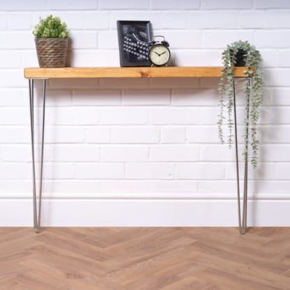Reclaimed-Timber-Console-Table-with-Chrome-Hairpin-Legs-3