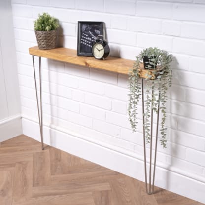 Reclaimed-Timber-Chunky-Console-Table-with-Chrome-Hairpin-Leg-5