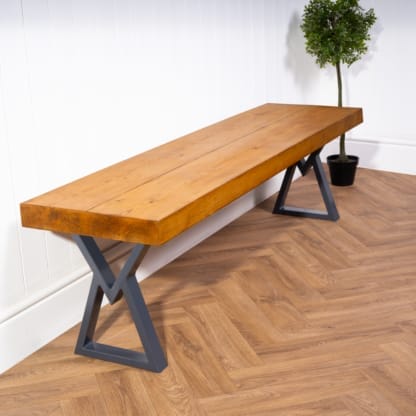 Chunky-Rustic-Bench-with-Hourglass-Legs-13