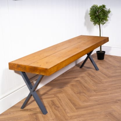 Chunky-Rustic-Bench-with-X-Legs-12