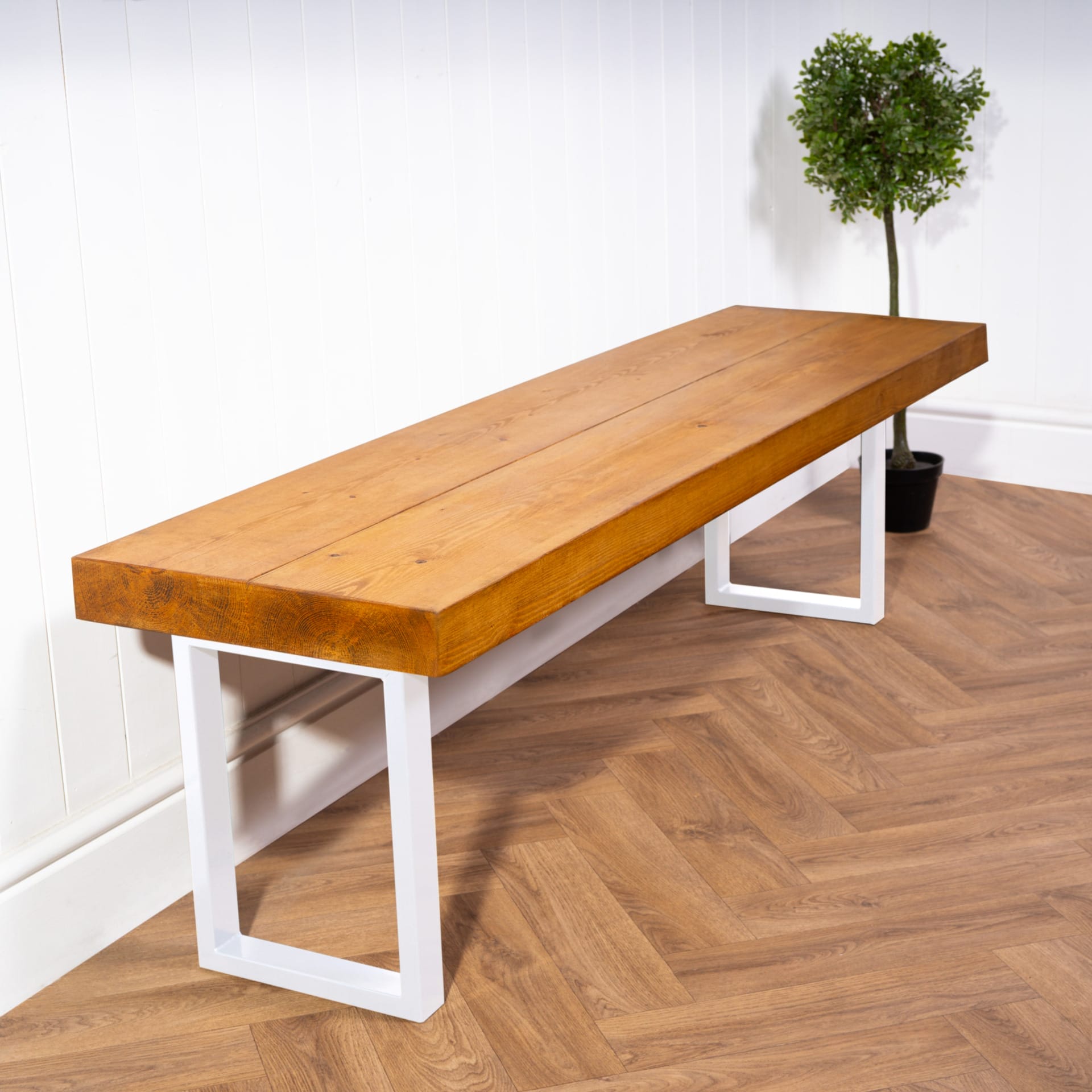 Rustic bench on sale and table