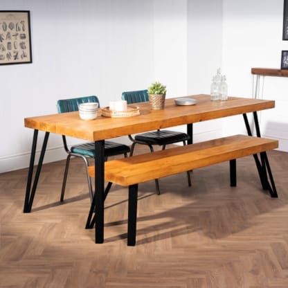 Chunky-Rustic-Dining-Table-with-Angled-Box-Hairpin-Legs-11