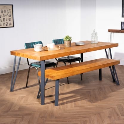 Chunky-Rustic-Dining-Table-with-Angled-Box-Hairpin-Legs-10