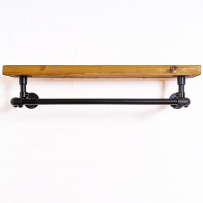 Elbow-Clothes-Rail-With-Solid-Wooden-Shelf-Industrial-Powder-Coated-Pipe-Style-4