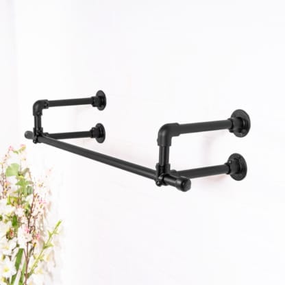 Double-Hanging-Clothes-Rail-Industrial-Powder-Coated-Pipe-Style-2