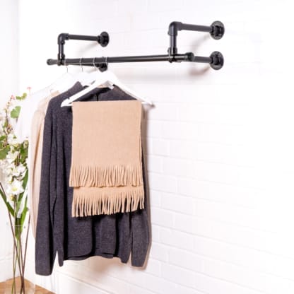 Double-Hanging-Clothes-Rail-Industrial-Powder-Coated-Pipe-Style-4
