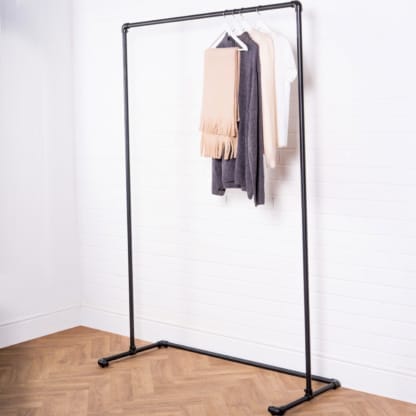 Free-Standing-Walk-In-Clothing-Rail-Industrial-Powder-Coated-Pipe-Style-3