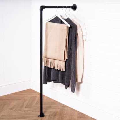 Wall-and-Floor-Mounted-Upright-Clothing-Rail-Industrial-Powder-Coated-Pipe-Style-2