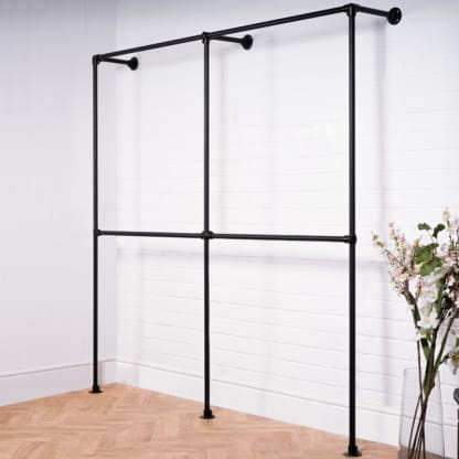 Four-Square-Full-Height-Clothing-Rail-Industrial-Powder-Coated-Pipe-Style-2
