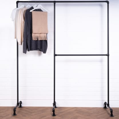 Free-Standing-Full-Height-Clothing-Rail-Industrial-Powder-Coated-Pipe-Style-5