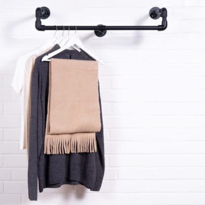 Wall-Mounted-Drop-Down-Clothes-Rail-Industrial-Powder-Coated-Pipe-Style