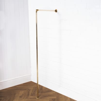 Wall-and-Floor-Mounted-Upright-Clothing-Rail-Industrial-Solid-Brass-Pipe-Style-3