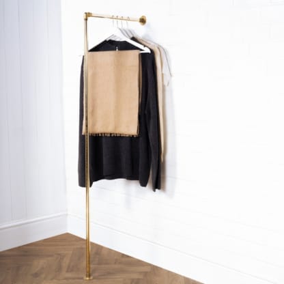 Wall-and-Floor-Mounted-Upright-Clothing-Rail-Industrial-Solid-Brass-Pipe-Style-2