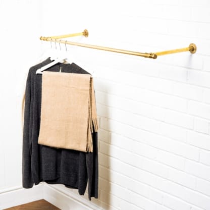 Tee-Clothes-Rail-Industrial-Brass-Pipe-Style-3