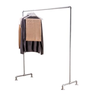 Free-Standing-Clothing-Rail-Industrial-Silver-Steel-Pipe-Style