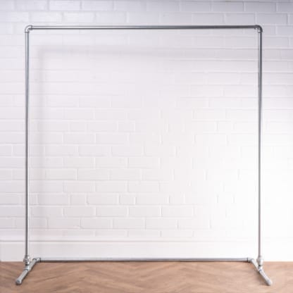 Free-Standing-Walk-In-Clothing-Rail-Industrial-Silver-Pipe-Style-3