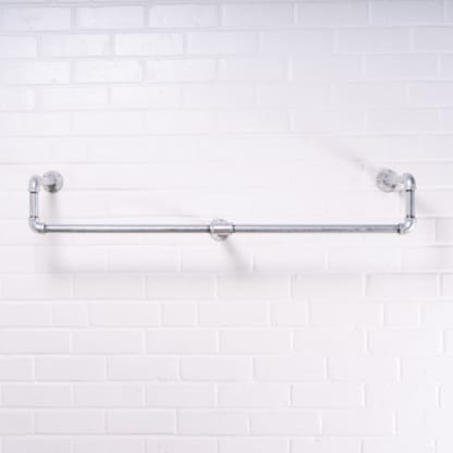 Wall-Mounted-Drop-Down-Clothes-Rail-Industrial-Silver-Pipe-Style-5
