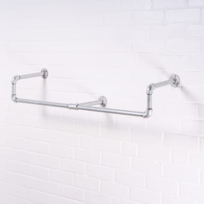 Wall-Mounted-Drop-Down-Clothes-Rail-Industrial-Silver-Pipe-Style-4