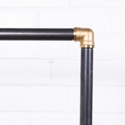 Free-Standing-Clothing-Rail-Industrial-Raw-Steel-and-Brass-Pipe-Style-5