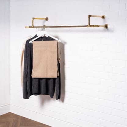Double-Hanging-Clothes-Rail-Solid-Brass-Pipe-Style-2