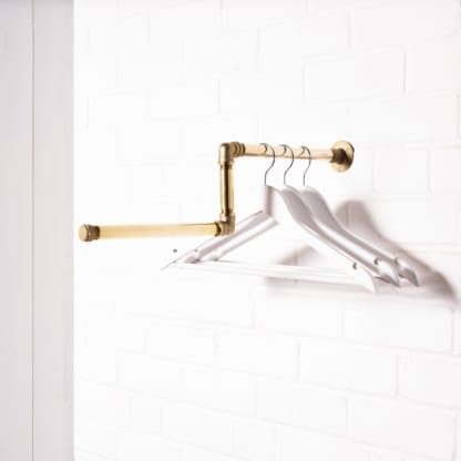 Drop-Level-Straight-Clothes-Rails-Solid-Brass-Pipe-Style-3