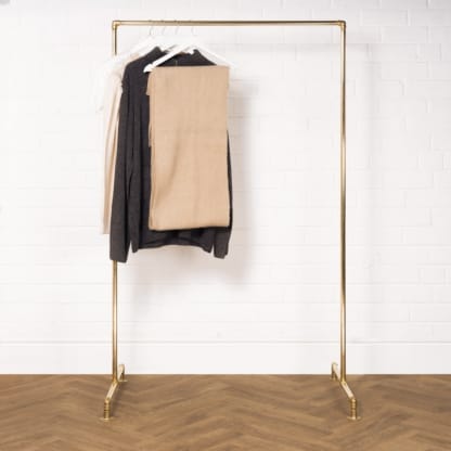 Free-Standing-Clothing-Rail-Solid-Brass-Pipe-Style