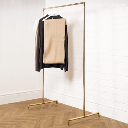 Free-Standing-Clothing-Rail-Solid-Brass-Pipe-Style-2
