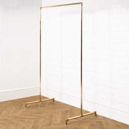 Free-Standing-Clothing-Rail-Solid-Brass-Pipe-Style-4