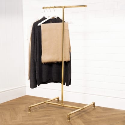 Free-Standing-Tee-Clothing-Rail-Solid-Brass-Pipe-Style-2