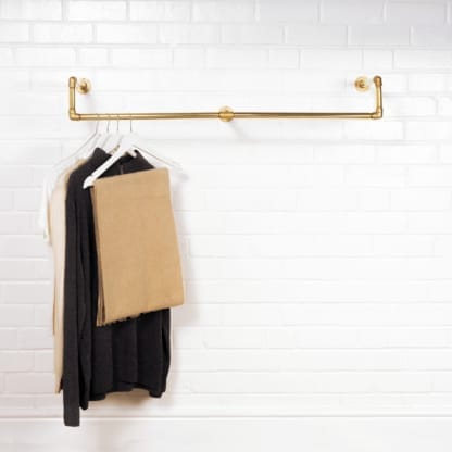 Wall-Mounted-Drop-Down-Clothes-Rail-Solid-Brass-Pipe-Style-3