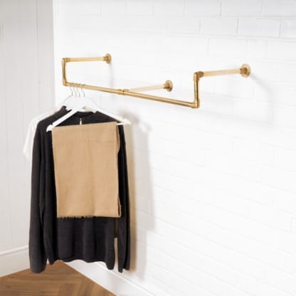 Wall-Mounted-Drop-Down-Clothes-Rail-Solid-Brass-Pipe-Style-2