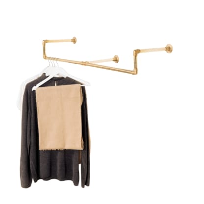 Wall-Mounted-Drop-Down-Clothes-Rail-Solid-Brass-Pipe-Style