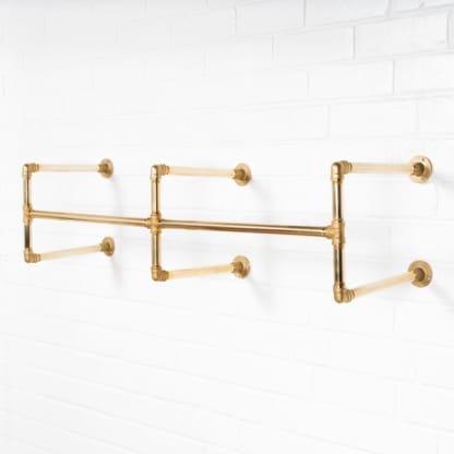 Wall-Mounted-Twin-Rail-Solid-Brass-Pipe-Style