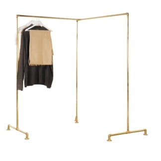 Free-Standing-Corner-Clothes-Rail-Solid-Brass-Pipe-Style-3