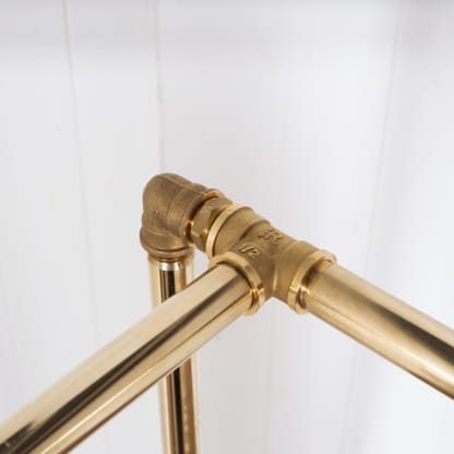 Free-Standing-Corner-Clothes-Rail-Solid-Brass-Pipe-Style-4