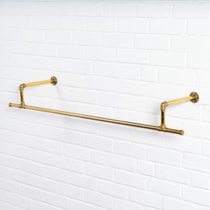 Tee-Style-Double-Level-Clothing-Rail-Solid-Brass-Pipe-Style-4