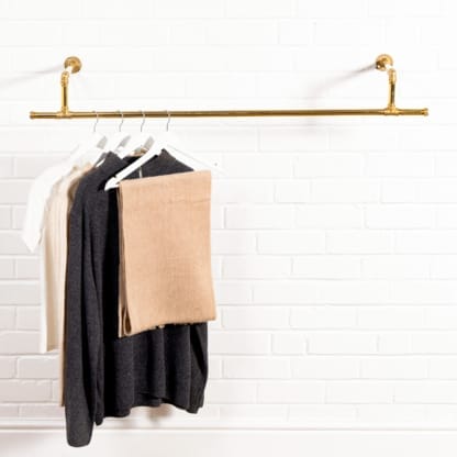Tee-Style-Double-Level-Clothing-Rail-Solid-Brass-Pipe-Style-3