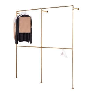 Four-Square-Full-Height-Clothing-Rail-Solid-Brass-Pipe-Style-6