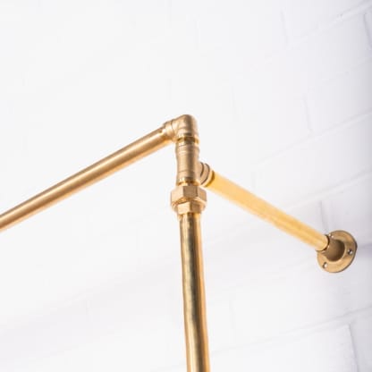 Four-Square-Full-Height-Clothing-Rail-Solid-Brass-Pipe-Style-7