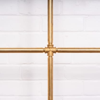 Four-Square-Full-Height-Clothing-Rail-Solid-Brass-Pipe-Style-9