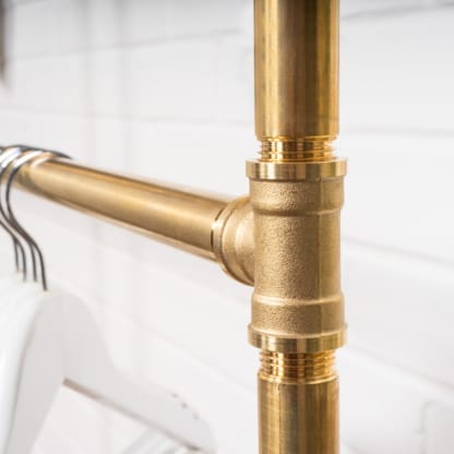 Four-Square-Full-Height-Clothing-Rail-Solid-Brass-Pipe-Style