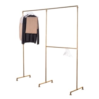Free-Standing-Full-Height-Clothing-Rail-Solid-Brass-Pipe-Style-5