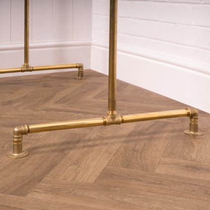 Free-Standing-Full-Height-Clothing-Rail-Solid-Brass-Pipe-Style-6