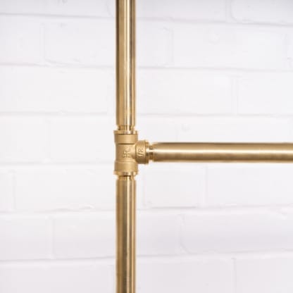 Free-Standing-Full-Height-Clothing-Rail-Solid-Brass-Pipe-Style-7