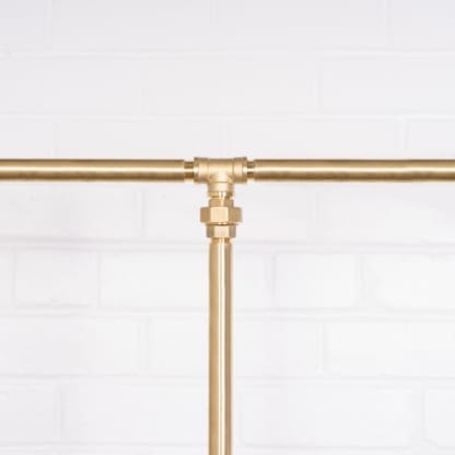 Free-Standing-Full-Height-Clothing-Rail-Solid-Brass-Pipe-Style-8