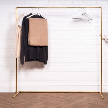 Free-Standing-Walk-In-Clothing-Rail-Solid-Brass-Pipe-Style-2