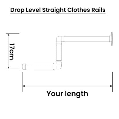 Size Guide - Drop Level Straight Clothes Rail