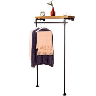 Cross-Mounted-Clothing-Rail-With-Solid-Wooden-Shelf