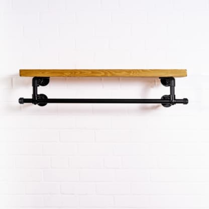 Double-Hanging Clothes-Rail-with-Deep-Solid-Wood-Shelf-2