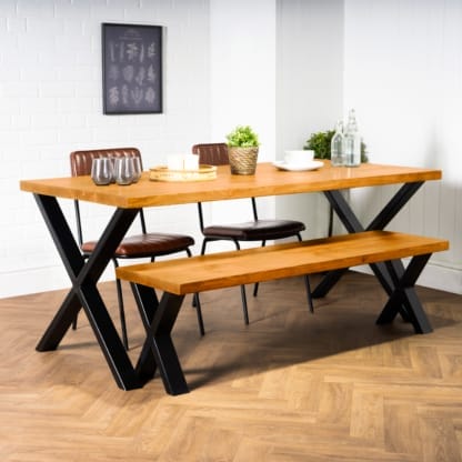 Rustic-Dining-Table-with-Chunky-X-Legs-Industrial-Reclaimed-Timber-Style-1